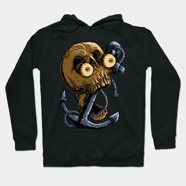 Skull Anchor Hoodie by quilimo